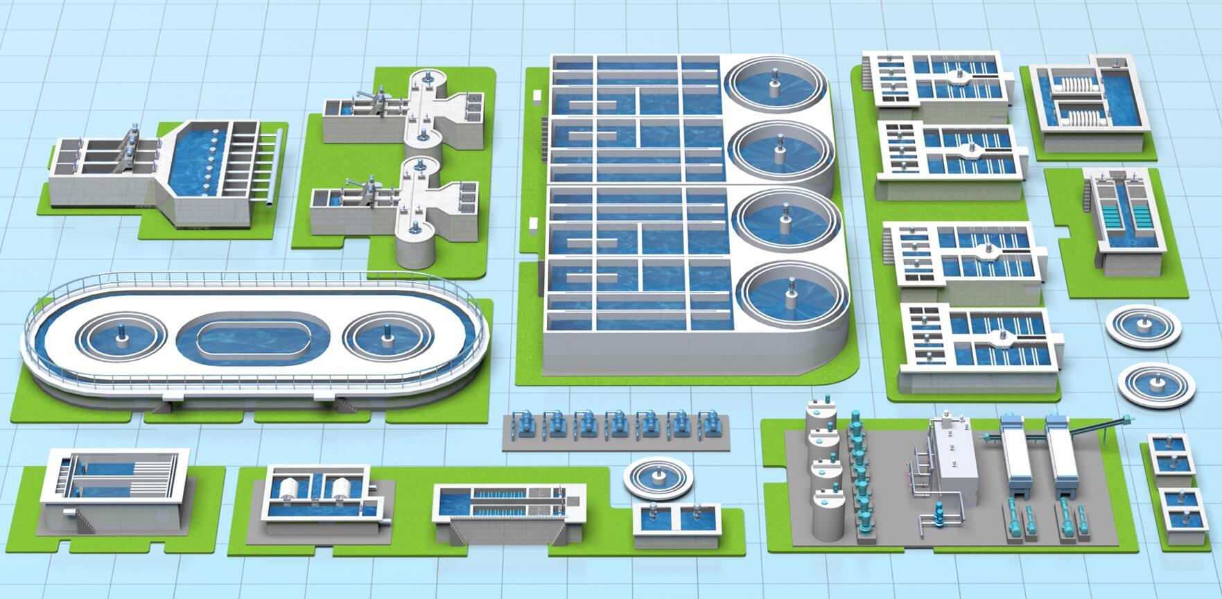 当科技遇见诗意 水厂3D效果图中的白衬衫少女
